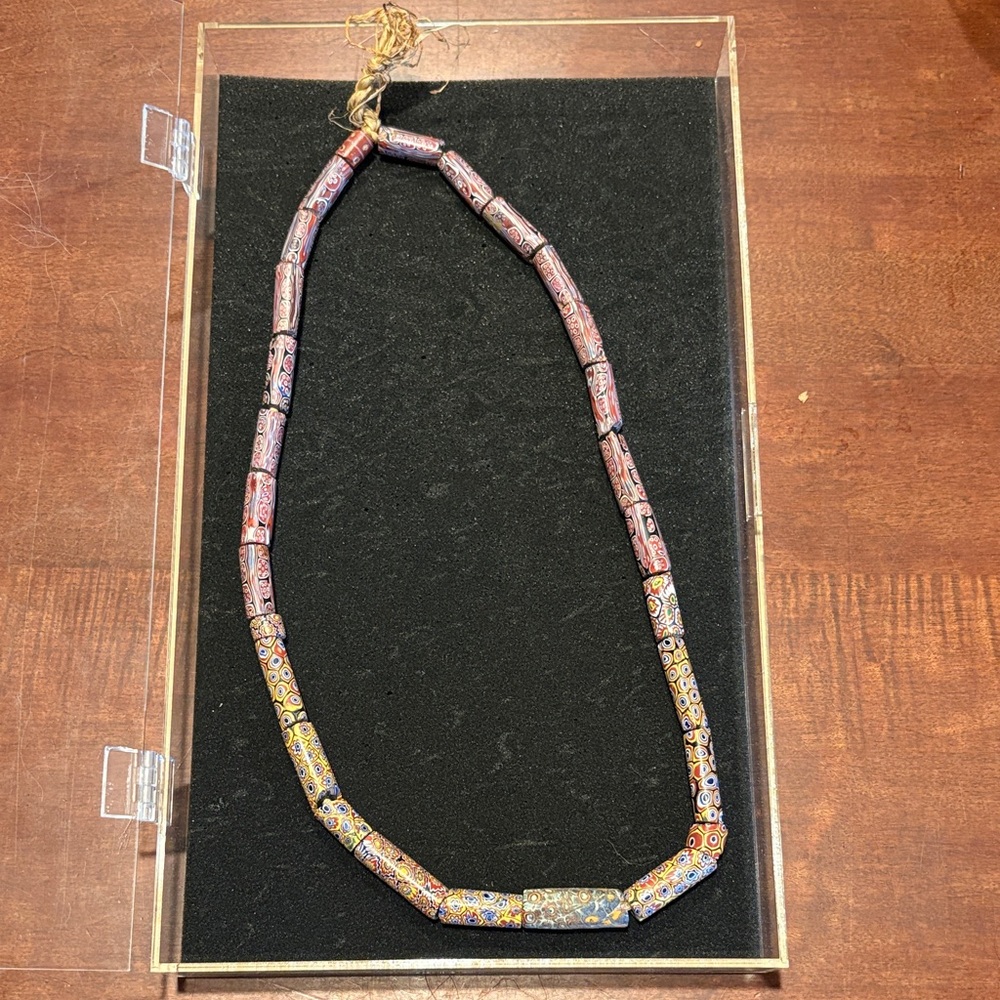 Handcrafted Millefiori Glass Bead Necklace in Multicolor